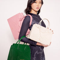 LARGE CROWN BAG | FLAMINGO PINK LEATHER