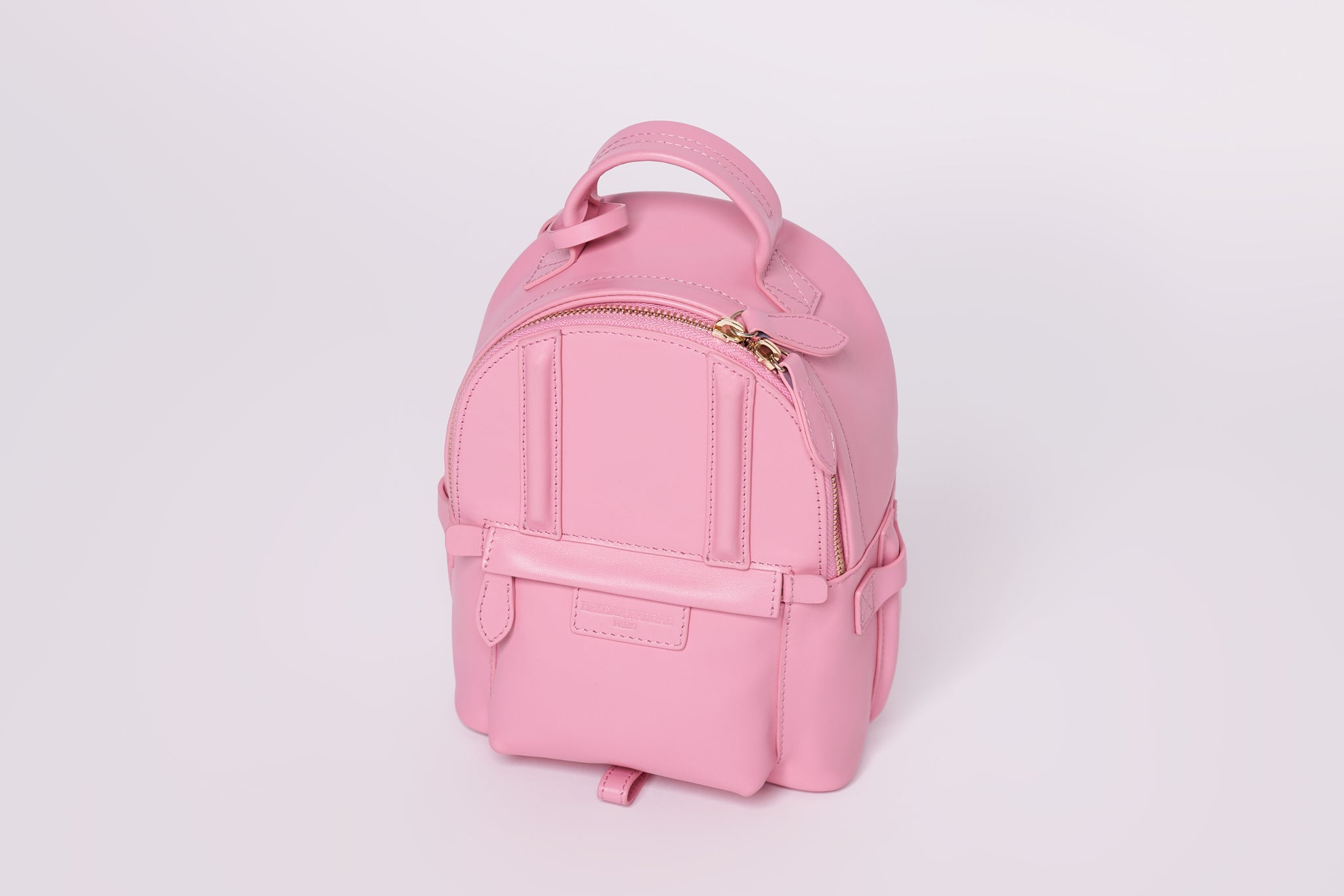 Pink leather best sale mini backpack